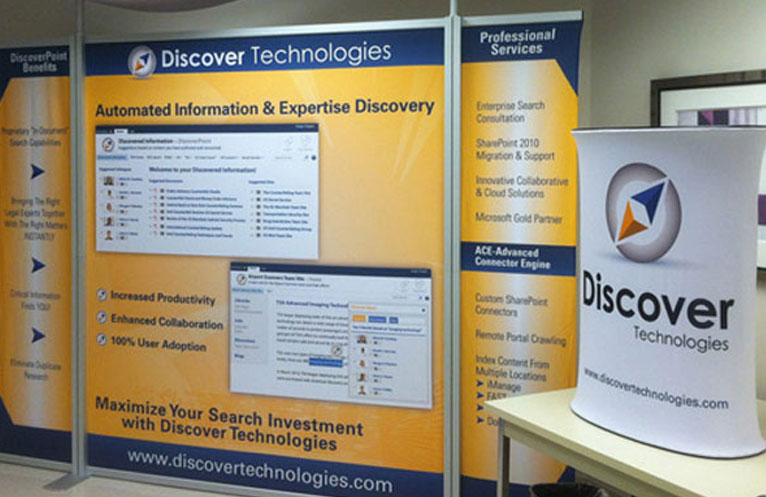 Trade show booth design for Discover Tech, by Gasman Design, Inc.