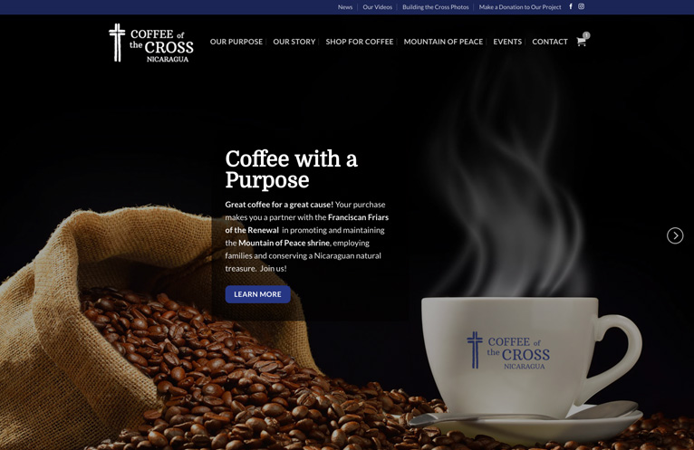 Coffee of the Cross website by Gasman Design, Inc.