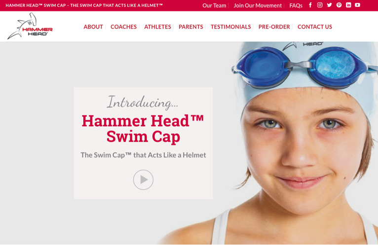 Minneapolis Web Design by Gasman Design, Inc. for Hammer Head Swim Caps 