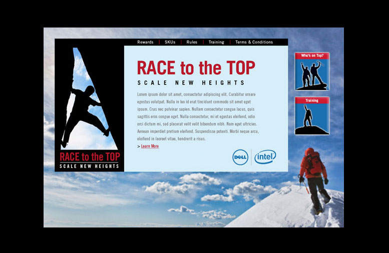 Web design for Intel & Dell Sales Event by Gasman Design