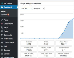 SEO report by Google Analytics