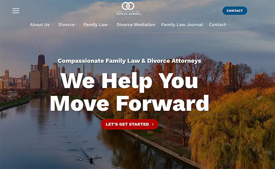 Homepage website design for the Law Offices of Patrick Markey
