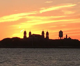 Ellis Island at sunset, NYC