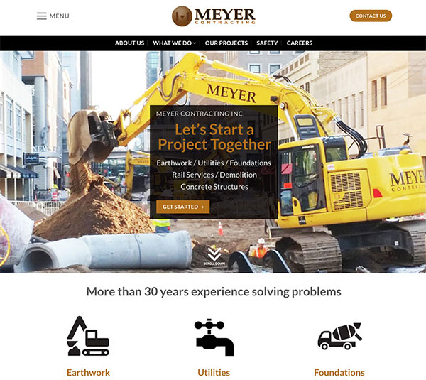 web design for contracting company