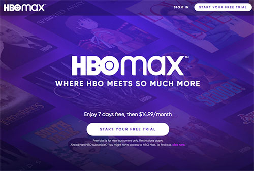 HBO Max Call to Action Example
