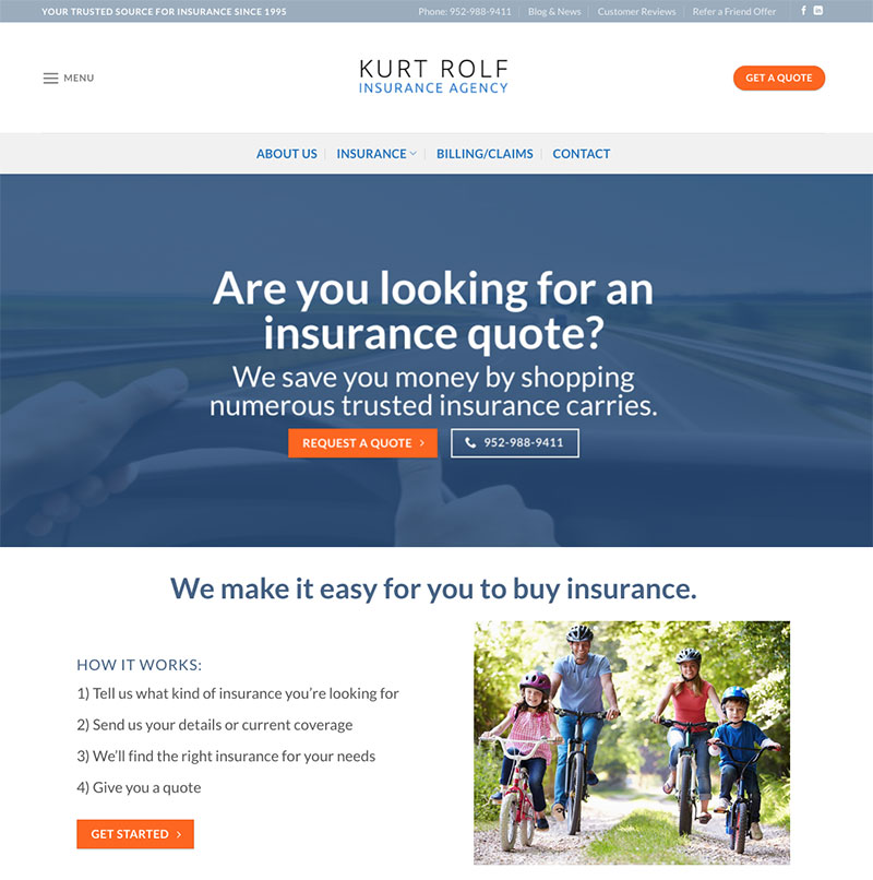 web design for insurance agency in minneapolis