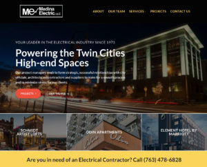 New Medina Electric website design in Minneapolis by Gasman Design