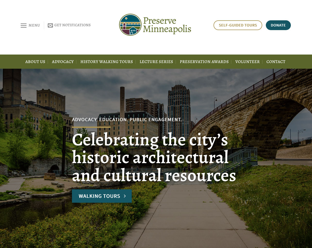 Web design for Preserve Minneapolis