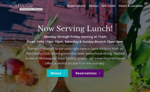 Cabana Club Minneapolis, website design