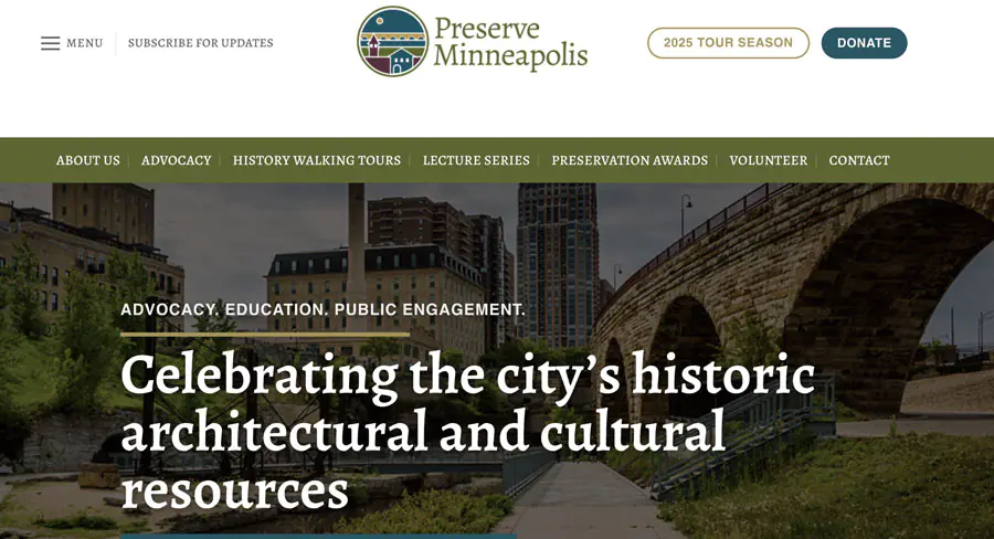 Preserve Minneapolis website redesign