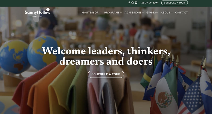 Sunny Hollow Website design